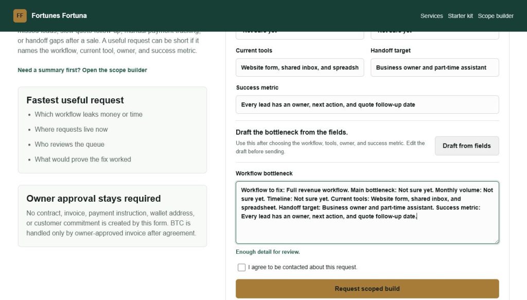 Structured intake draft helper